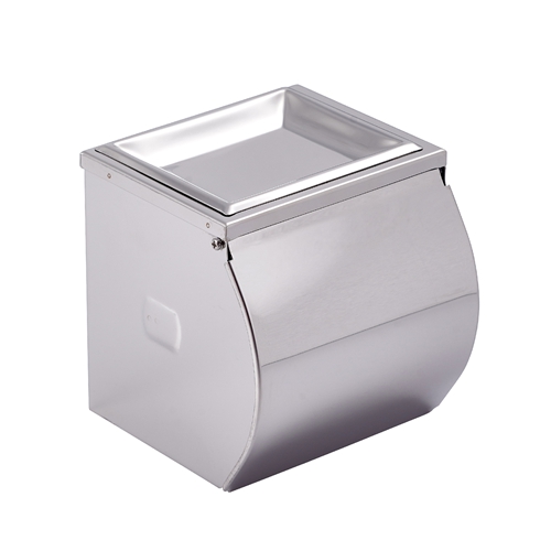 Stainless Steel Roll Paper Holder With Cigarette Dish