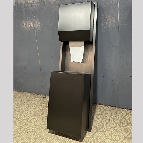 Stainless Steel Matte Black Automatic Paper Towel Dispenser With Waste Bin for Commercial Washrooms