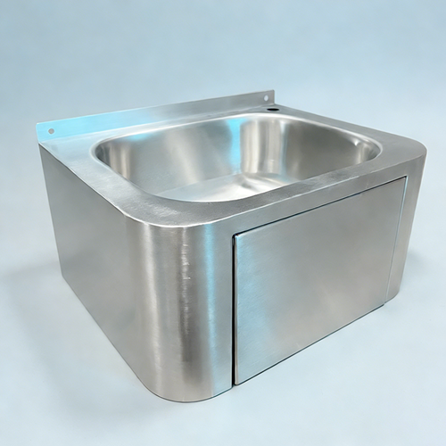 Commercial Sanitary Ware SUS304 Stainless Steel Wall Hung Knee-Operated Hands Free Wash Basin
