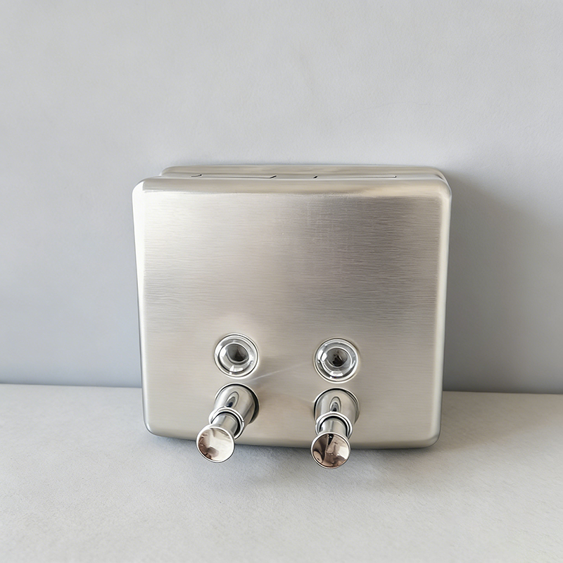 Sanitary Accessories Double Pumps 304 Stainless Steel Satin Finish Manual Liquid Soap Dispenser 1300ml 