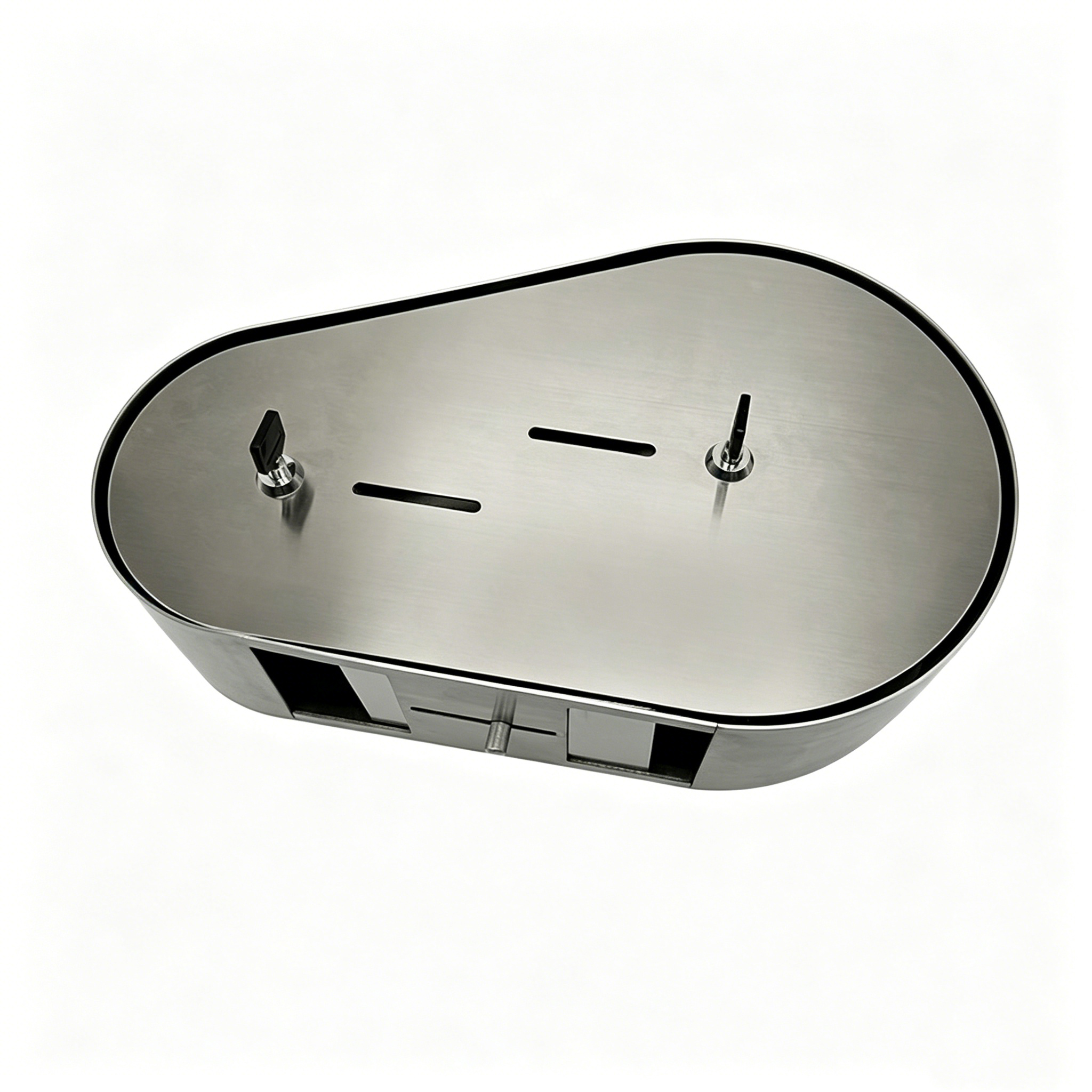 Satin Finish Lockable 304 Stainless Steel Twin Rolls Wall-Mounted Toilet Paper Dispenser 