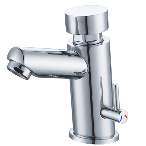 Water Saving Brass Chrome Self-Closing Hot and Cold Mixer Tap