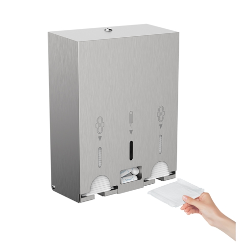 Hygiene Solutions Heavy Duty Stainless Steel Wall Mounted Sanitary Pad and Tampon Dispenser