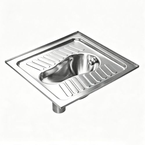 700x700mm Heavy Duty Stainless Steel Squatting Pan with S-trap