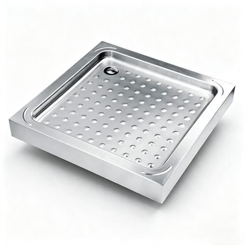 700x700mm Stainless Steel Shower Tray Anti‑Slip Surface