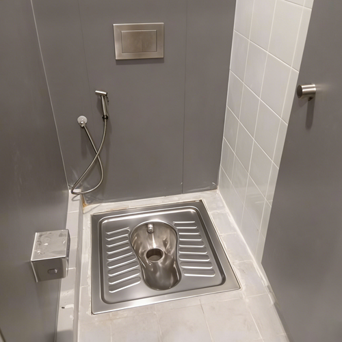 Stainless Steel Squatting Pan with Concealed Flush Cistern