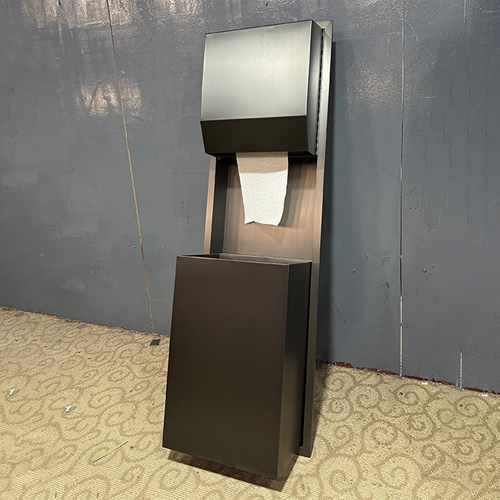 Recessed Stainless Steel Matte Black Automatic Paper Towel Dispenser With Waste Bin for Commercial Washrooms